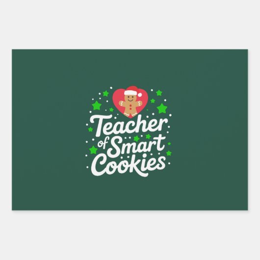 WeihnachtslehrerIn für intelligente Cookies Geschenkpapier Set (Vorderseite)