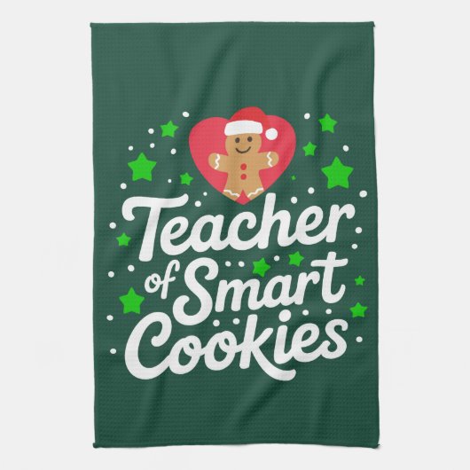 WeihnachtslehrerIn für intelligente Cookies Geschirrtuch (Vertikal)