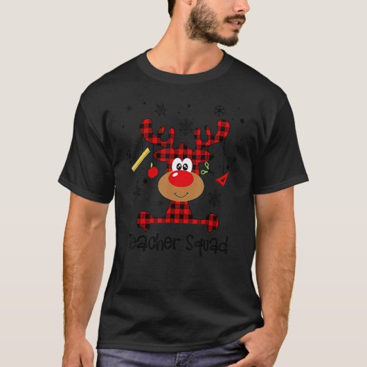 Weihnachtslehrerin Squad Reindeer Xmas Lehrerin Li T-Shirt (Vorderseite)