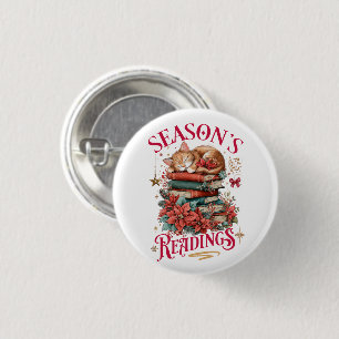 Weihnachtslektüre Kuschel-Kätzchen Button