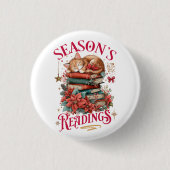 Weihnachtslektüre Kuschel-Kätzchen Button (Vorderseite)