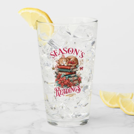 Weihnachtslektüre Kuschel-Kätzchen Glas (Vorderseite Ice)
