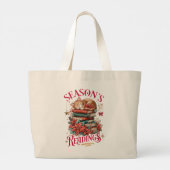 Weihnachtslektüre Kuschel-Kätzchen Jumbo Stoffbeutel (Rückseite)