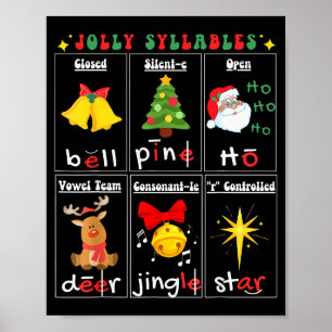 Weihnachtslektüre Lehrer Silbentypen Phonemisch Poster