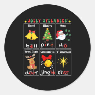 Weihnachtslektüre Lehrertakt Arten phonemisch  Runder Aufkleber