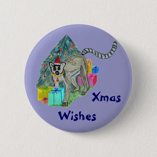 WeihnachtsLemur Button (Vorderseite)