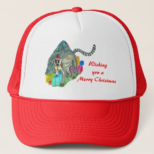 WeihnachtsLemur Truckerkappe (Vorderseite)
