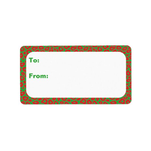Weihnachtsleopard Adressaufkleber (Vorne)