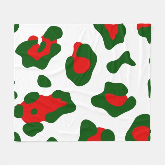 Weihnachtsleoparddruck Fleecedecke (Vorderseite (Horizontal))