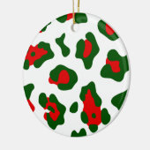 Weihnachtsleoparddruck Keramik Ornament (Links)