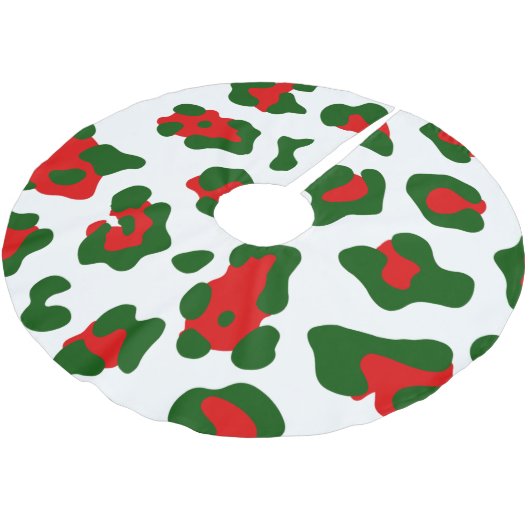 Weihnachtsleoparddruck Polyester Weihnachtsbaumdecke (Schrägansicht)