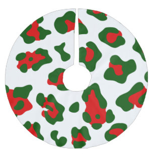 Weihnachtsleoparddruck Polyester Weihnachtsbaumdecke