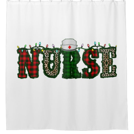 Weihnachtsleoparden Duschvorhang (Vorderseite)