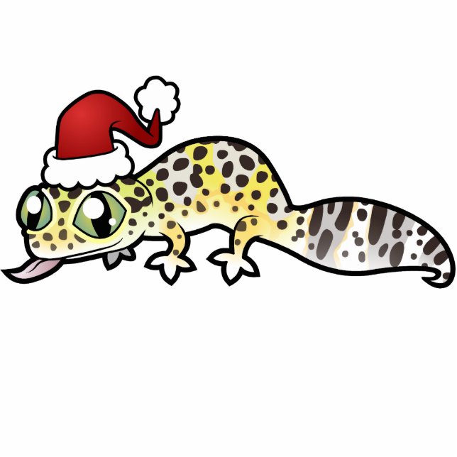 WeihnachtsleopardGecko Fotoskulptur Ornament (Vorne)
