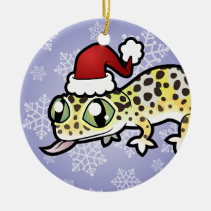 WeihnachtsleopardGecko Keramikornament