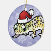 WeihnachtsleopardGecko Keramikornament (Links)