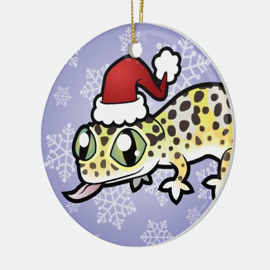 WeihnachtsleopardGecko Keramikornament (Links)