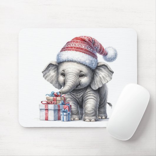 Weihnachtslephon mit Geschenken Mousepad (Mit Mouse)