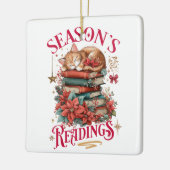 Weihnachtslesearten Kuschel-Kätzchen  Keramikornament (Links)