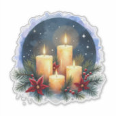 Weihnachtsleuchte mit Poinsettias Aufkleber (Vorderseite)