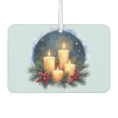 Weihnachtsleuchte mit Poinsettias Autolufterfrischer (Vorderseite)