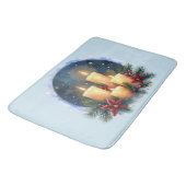 Weihnachtsleuchte mit Poinsettias Badematte (Schrägansicht)