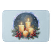 Weihnachtsleuchte mit Poinsettias Badematte (Vorderseite)