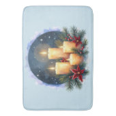 Weihnachtsleuchte mit Poinsettias Badematte (Vorderseite Vertikal)