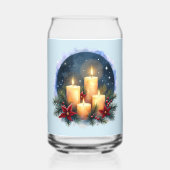 Weihnachtsleuchte mit Poinsettias Dosenglas (Vorderseite)