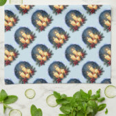 Weihnachtsleuchte mit Poinsettias Geschirrtuch (Gefaltet)