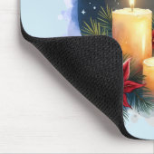 Weihnachtsleuchte mit Poinsettias Mousepad (Ecke)