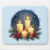 Weihnachtsleuchte mit Poinsettias Mousepad (Vorne)