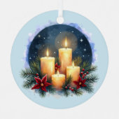 Weihnachtsleuchte mit Poinsettias Ornament Aus Metall (Vorderseite)