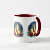 Weihnachtsleuchte mit Poinsettias Tasse (VorderseiteRechts)