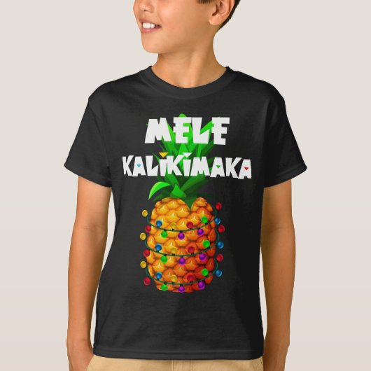 Weihnachtsleuchten Bäume Ananas Mele Kalikimaka Ha T-Shirt (Vorderseite)