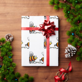 Weihnachtsleuchten Bumble Bee Muster Wrapping Papi Geschenkpapier