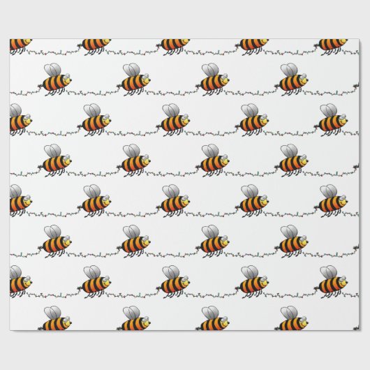 Weihnachtsleuchten Bumble Bee Muster Wrapping Papi Geschenkpapier (Flach)