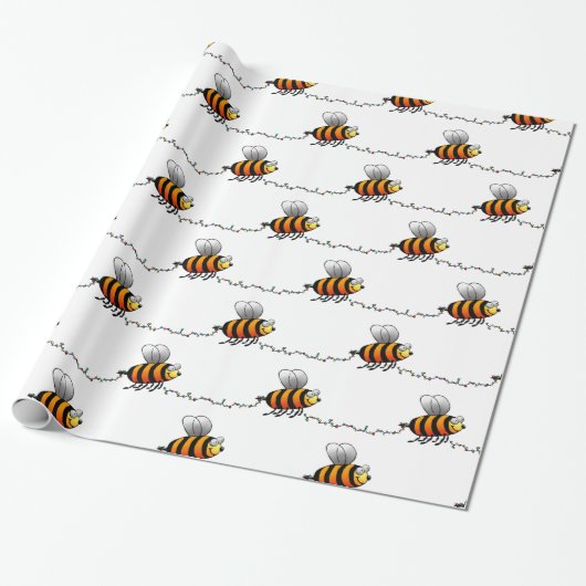 Weihnachtsleuchten Bumble Bee Muster Wrapping Papi Geschenkpapier (Ungerollt)