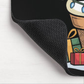 Weihnachtsleuchten Eiscreme mit Weihnachtsmannmütz Mousepad (Ecke)