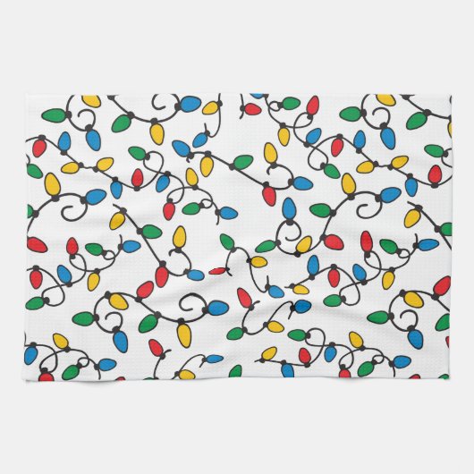 Weihnachtsleuchten - farbige Streichholz Geschirrtuch (Horizontal)