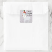 Weihnachtsleuchten im weißen Lama eingesteckt Quadratischer Aufkleber (Tasche)