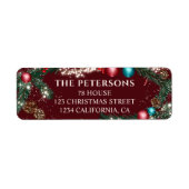 Weihnachtsleuchten Kiefernäste Schnee rot festlich (Vorne)