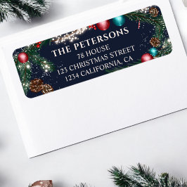 Weihnachtsleuchten Kiefernäste schneeblau festlich