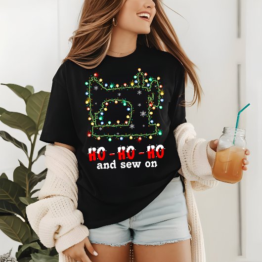 Weihnachtsleuchten Nähen Funny Nähen auf dem moder Tri-Blend Shirt
