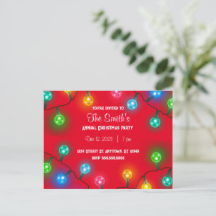 Weihnachtsleuchten-Party Einladung Postkarte