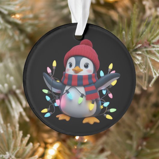 Weihnachtsleuchten Pinguin mit Weihnachtslatthping Ornament (Baum)