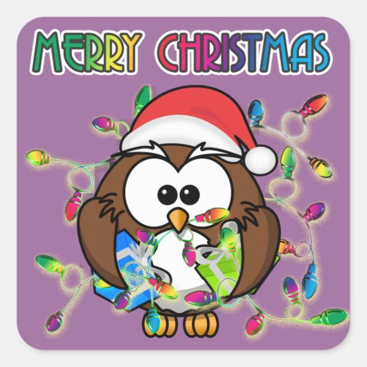 Weihnachtsleuchten Quadratischer Aufkleber (Vorderseite)