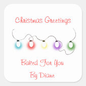 Weihnachtsleuchten Quadratischer Aufkleber (Vorderseite)