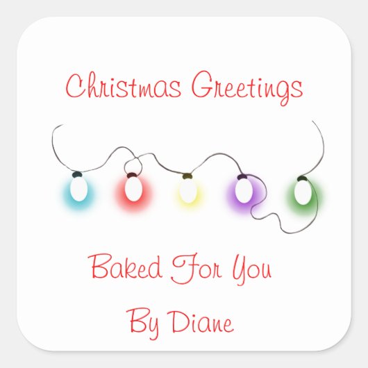 Weihnachtsleuchten Quadratischer Aufkleber (Vorderseite)