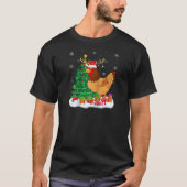 Weihnachtsleuchten Rentier Weihnachtsmannmütze Chr T-Shirt (Vorderseite)